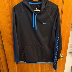 Nike Dri-FIT Black Hoodie with Blue Details